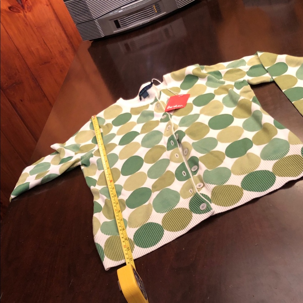 Green and White Polka Dot Cardigan